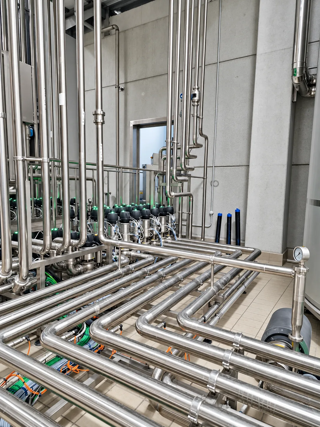 Rete di distribuzione inox con stazioni di intercettazione